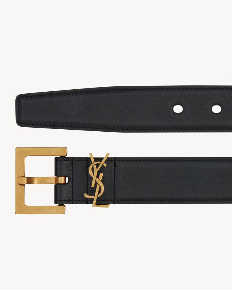 cassandre belt with square buckle in smooth leather - Image 2